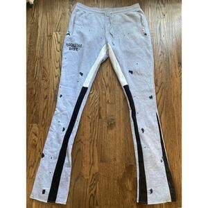 Rockstar Original Sweatpants Mens Size 3XL Gray Flared Streetwear Drawstring